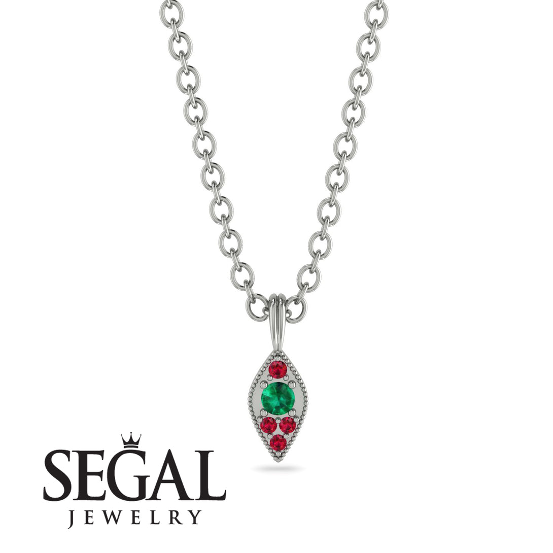 Milgrain Ruby Necklace - Jessie No. 51