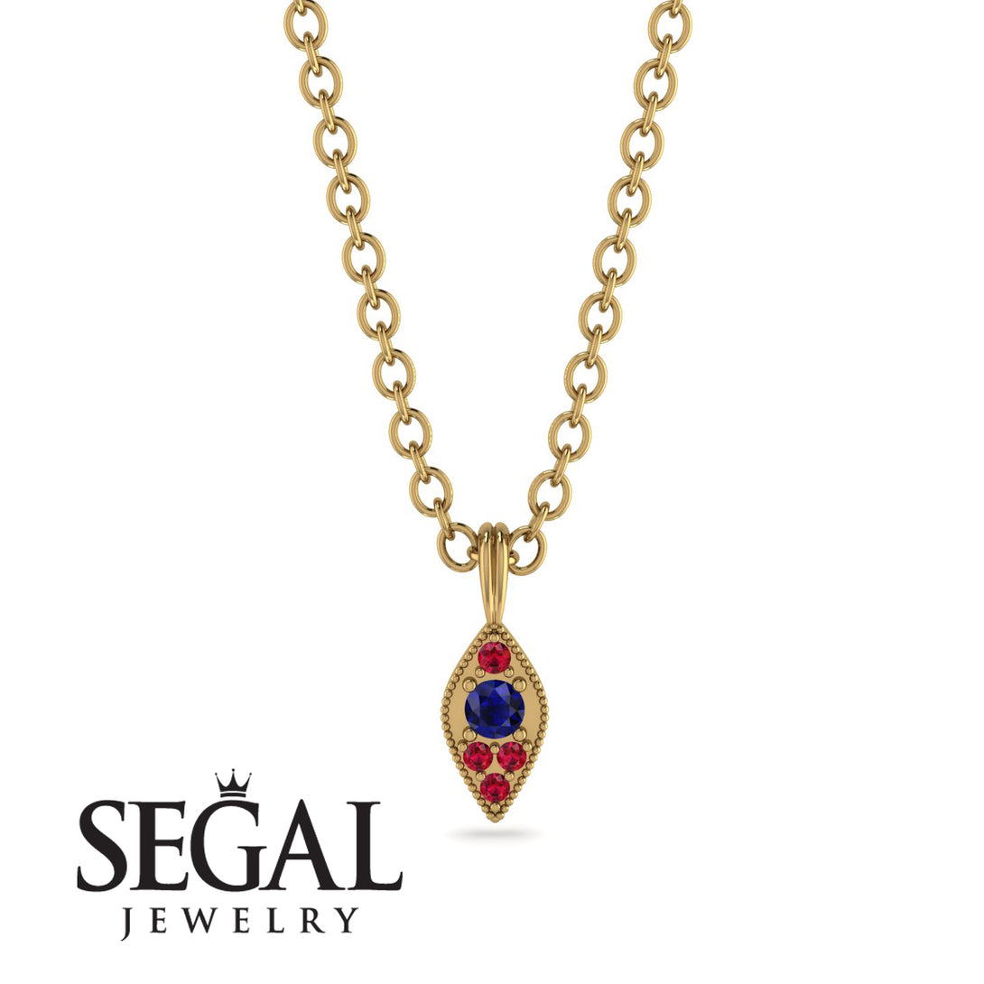 Milgrain Ruby Necklace - Jessie No. 58