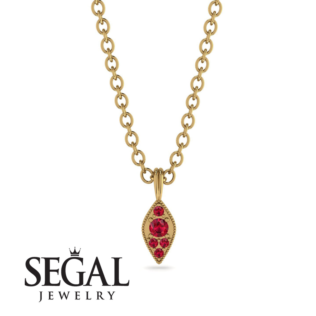 Milgrain Ruby Necklace - Jessie No. 55