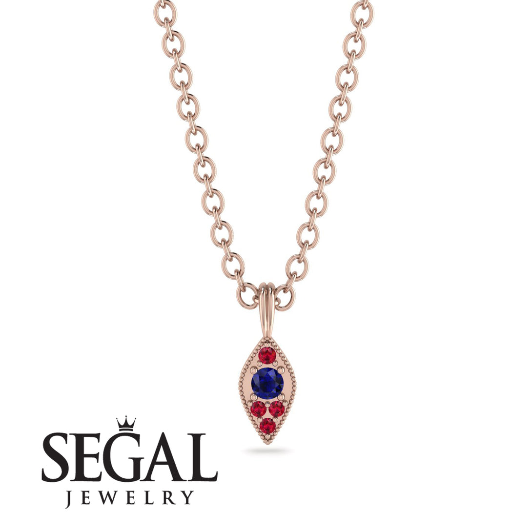 Milgrain Ruby Necklace - Jessie No. 59