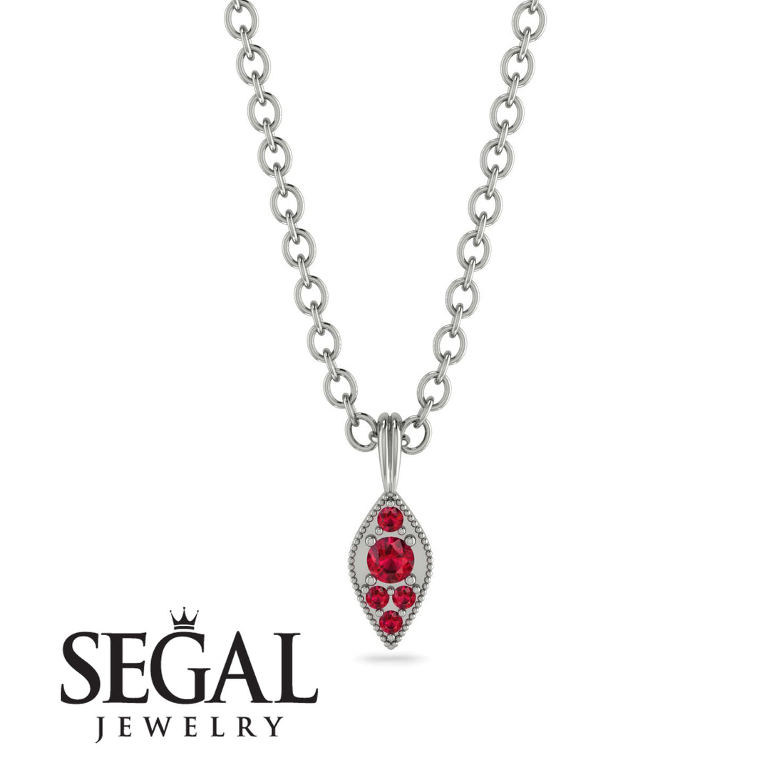 Milgrain Ruby Necklace - Jessie No. 57