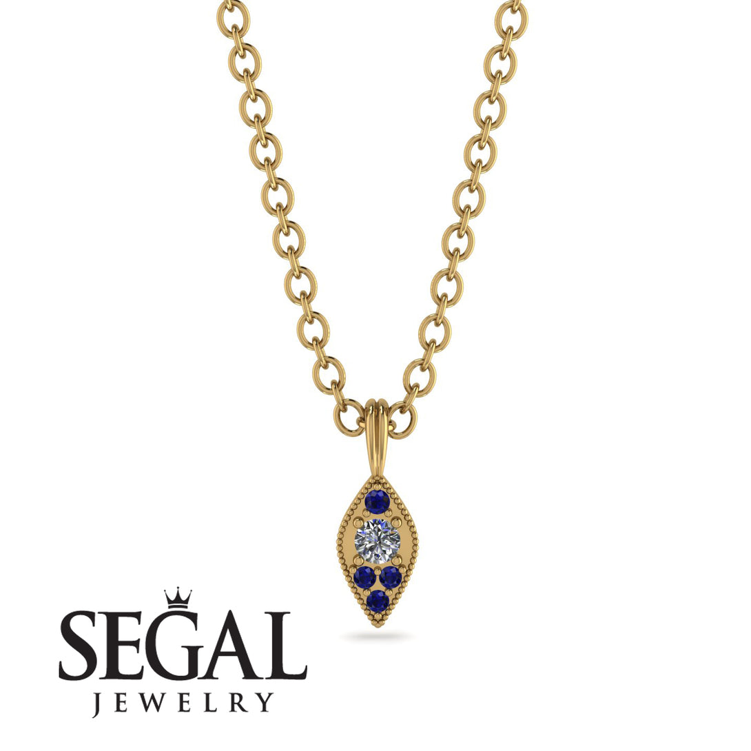 Milgrain Sapphire Necklace - Jessie No. 61