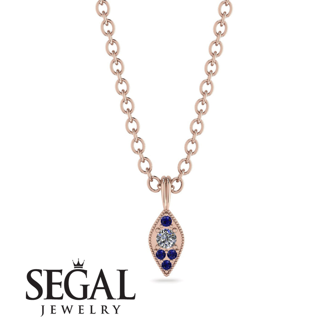 Milgrain Sapphire Necklace - Jessie No. 62
