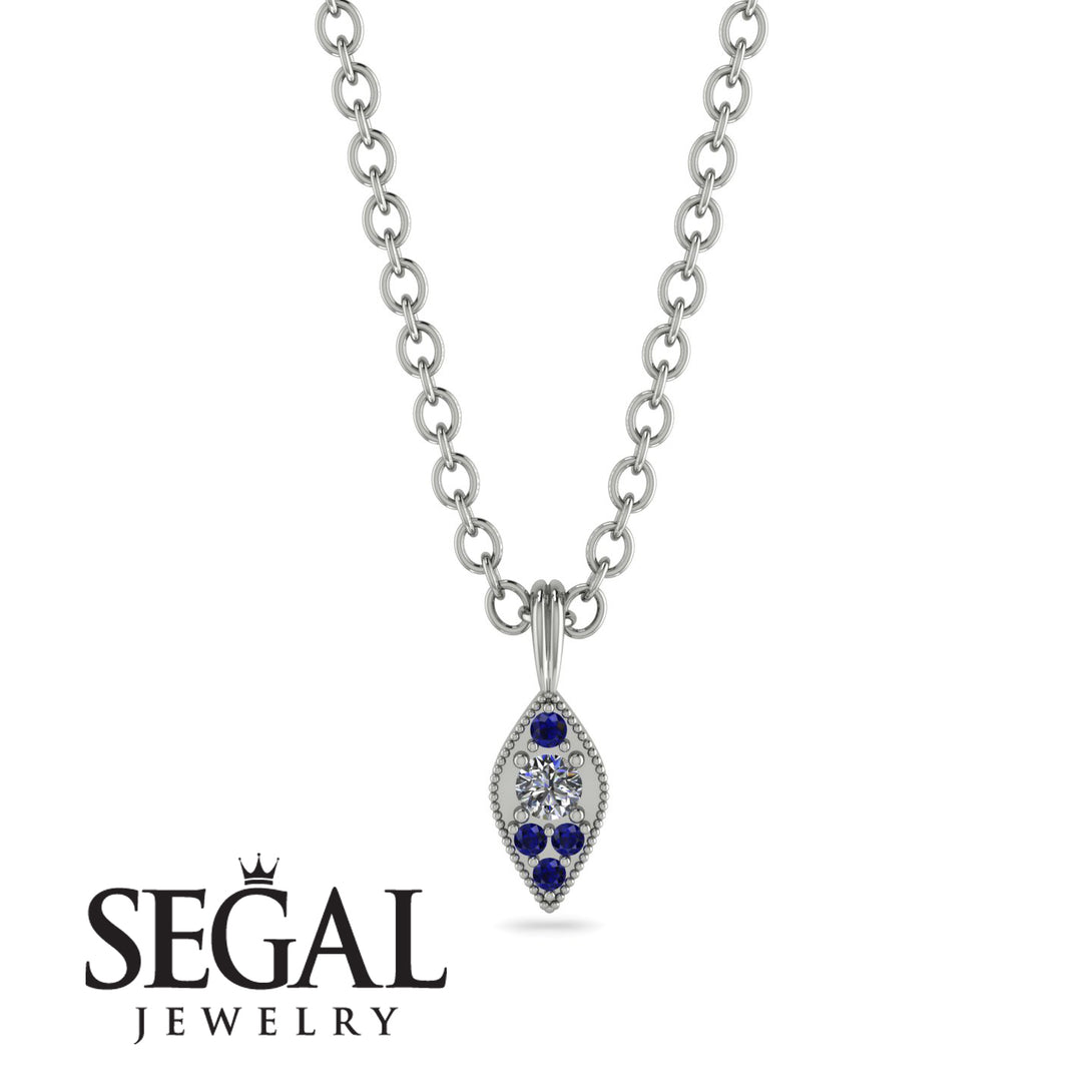 Milgrain Sapphire Necklace - Jessie No. 63
