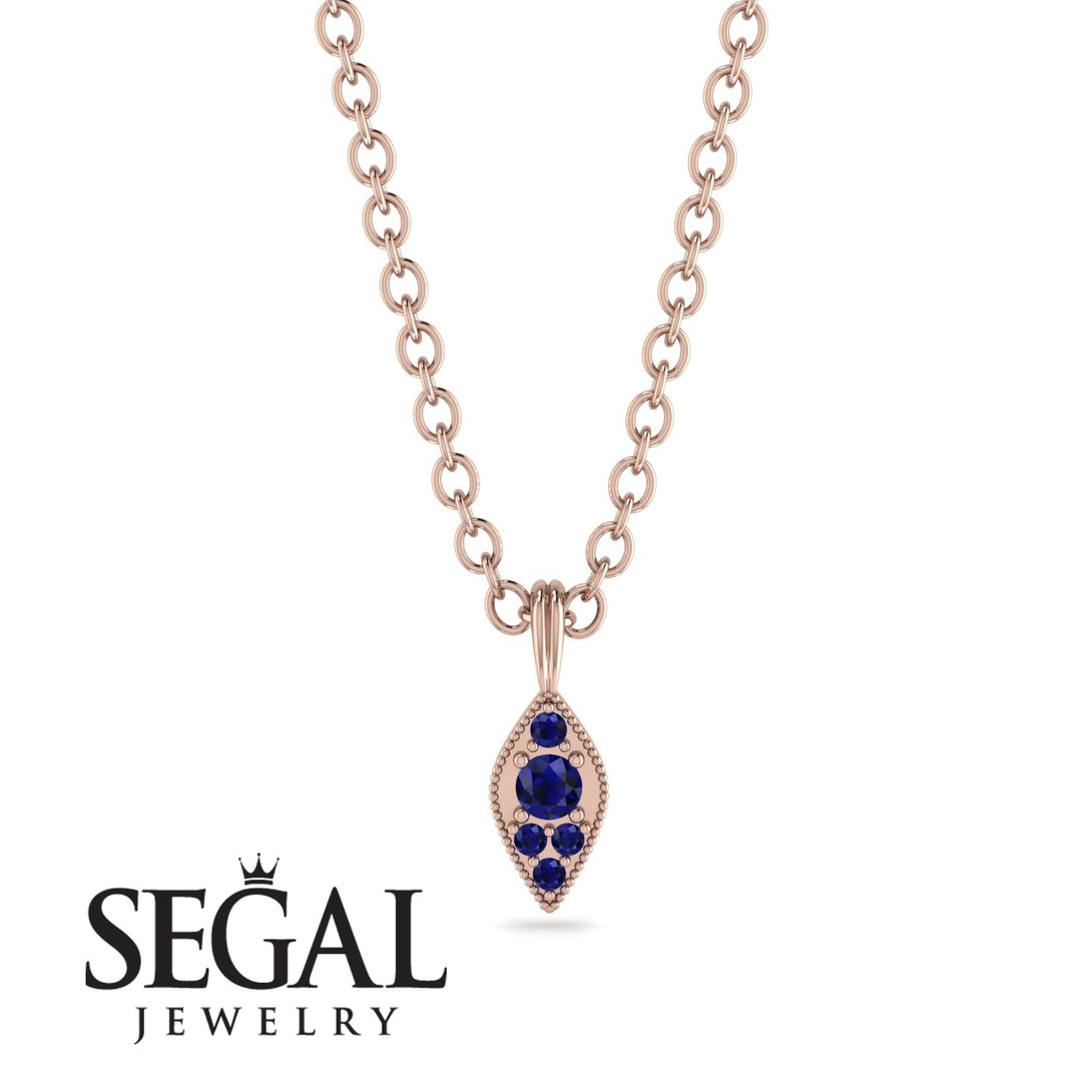 Milgrain Sapphire Necklace - Jessie No. 74