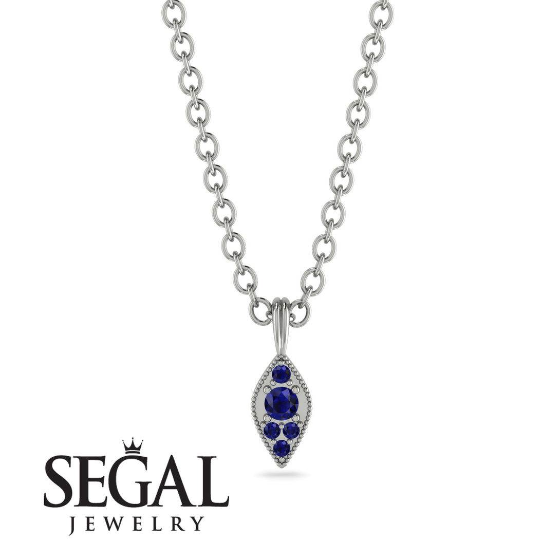 Milgrain Sapphire Necklace - Jessie No. 75