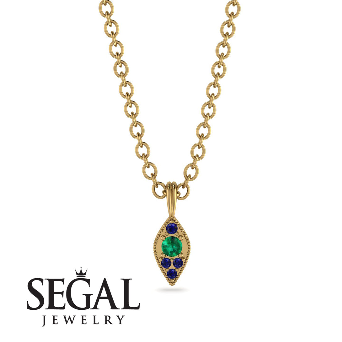 Milgrain Sapphire Necklace - Jessie No. 64