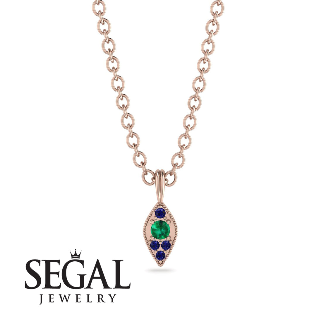 Milgrain Sapphire Necklace - Jessie No. 65