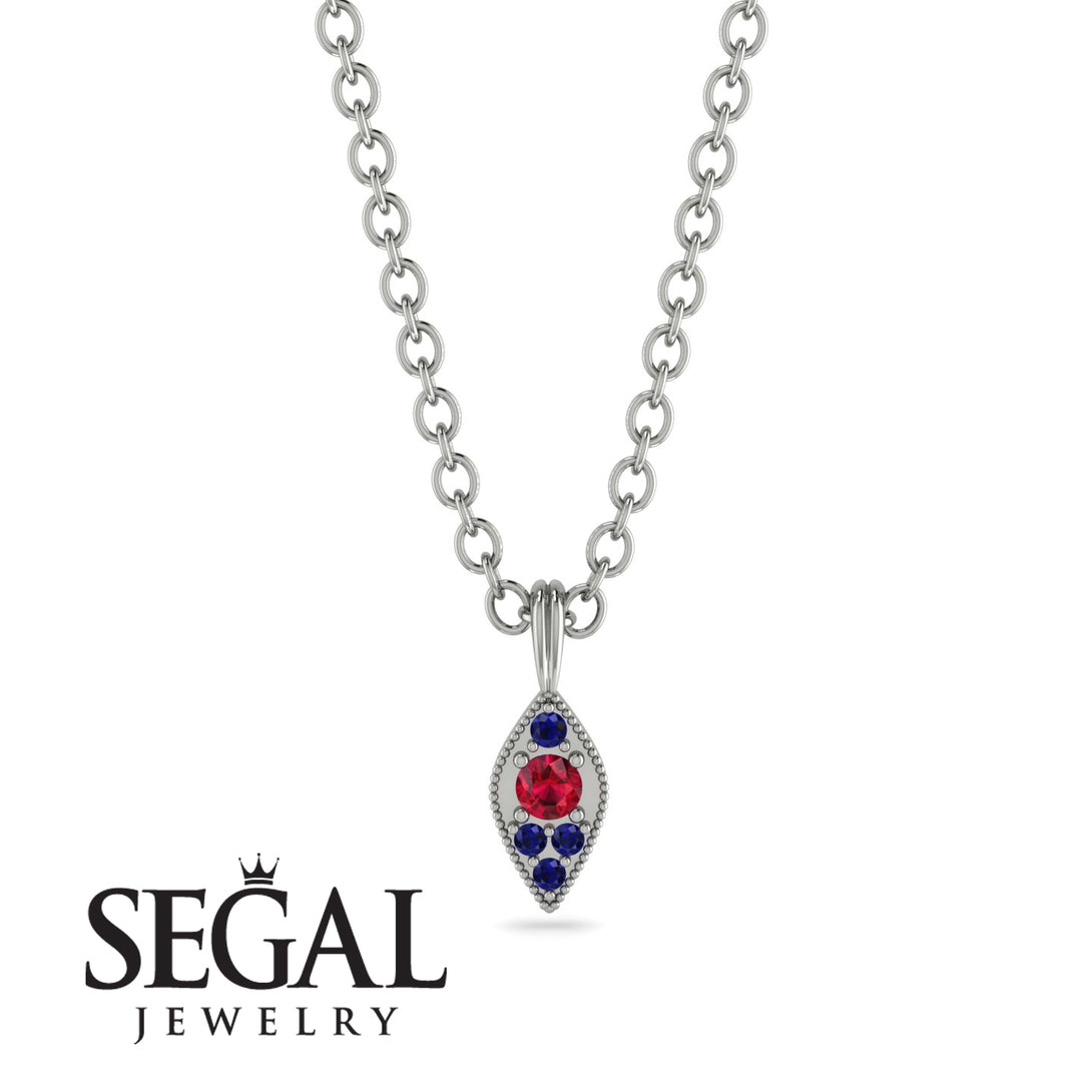 Milgrain Sapphire Necklace - Jessie No. 72