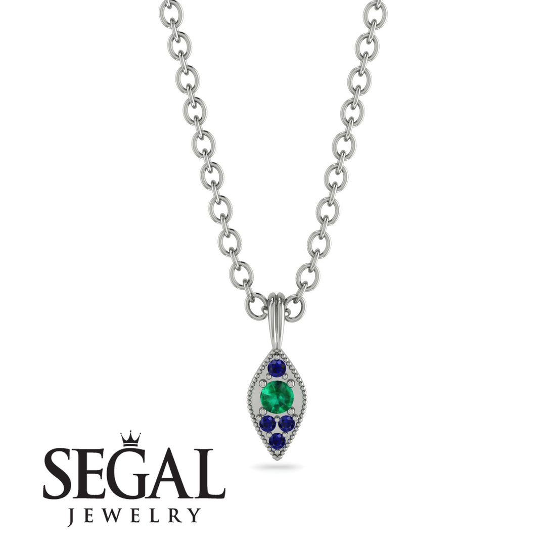 Milgrain Sapphire Necklace - Jessie No. 66