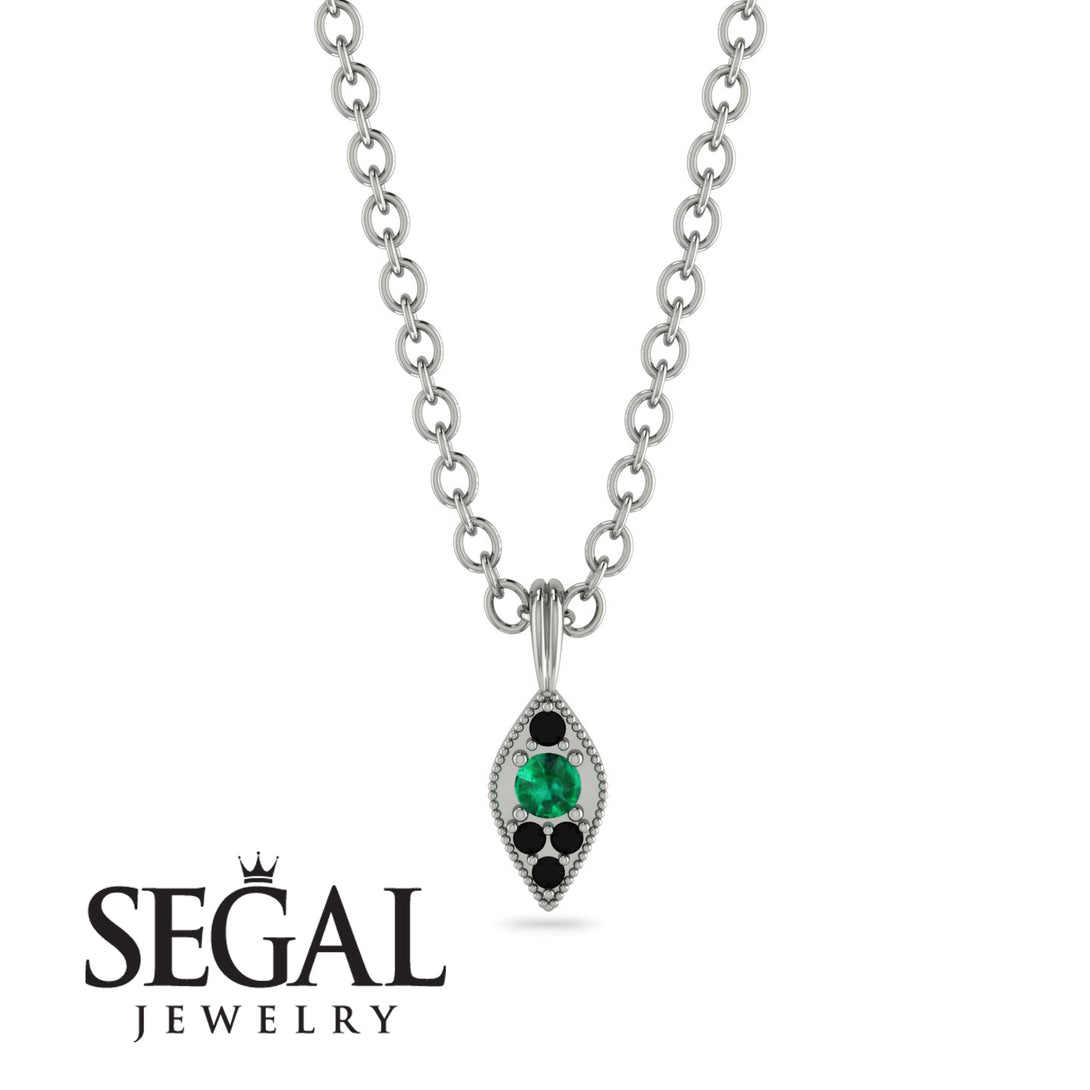 Milgrain Black Diamond Necklace - Jessie No. 36