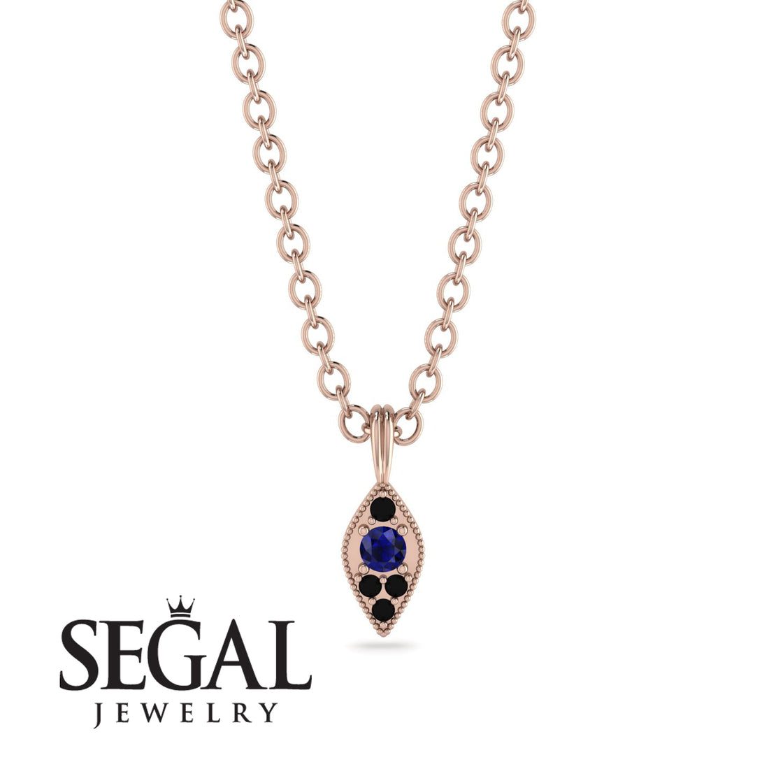 Milgrain Black Diamond Necklace - Jessie No. 44