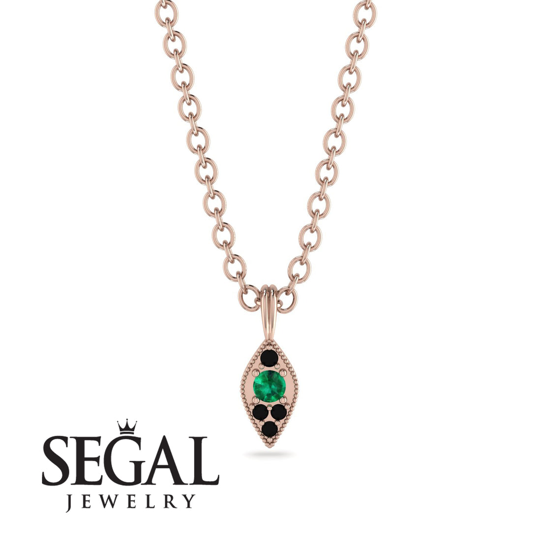 Milgrain Black Diamond Necklace - Jessie No. 35