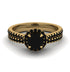 Milgrain Halo Black Diamond Bridal Set - Betty No. 37