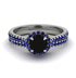 Milgrain Halo Black Diamond Bridal Set - Betty No. 69