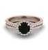 Milgrain Halo Black Diamond Bridal Set - Betty No. 8 image 2