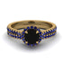 Milgrain Halo Black Diamond Bridal Set - Betty No. 67 image 2
