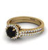 Milgrain Halo Black Diamond Bridal Set - Betty No. 7 image 3
