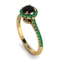 Milgrain Halo Black Diamond Ring - Betty No. 22 image 1