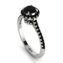 Milgrain Halo Black Diamond Ring - Betty No. 39 image 1
