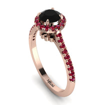 Milgrain Halo Black Diamond Ring - Betty No. 53 image 1