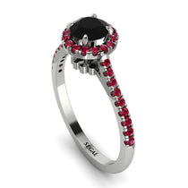 Milgrain Halo Black Diamond Ring - Betty No. 54 image 1