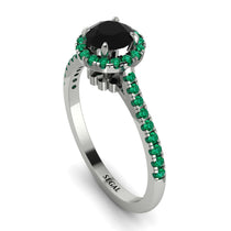 Milgrain Halo Black Diamond Ring - Betty No. 24 image 1