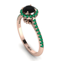 Milgrain Halo Black Diamond Ring - Betty No. 23 image 1