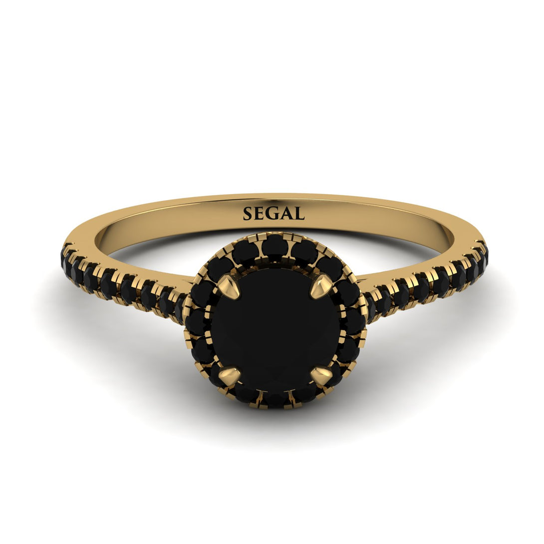 Milgrain Halo Black Diamond Ring - Betty No. 37