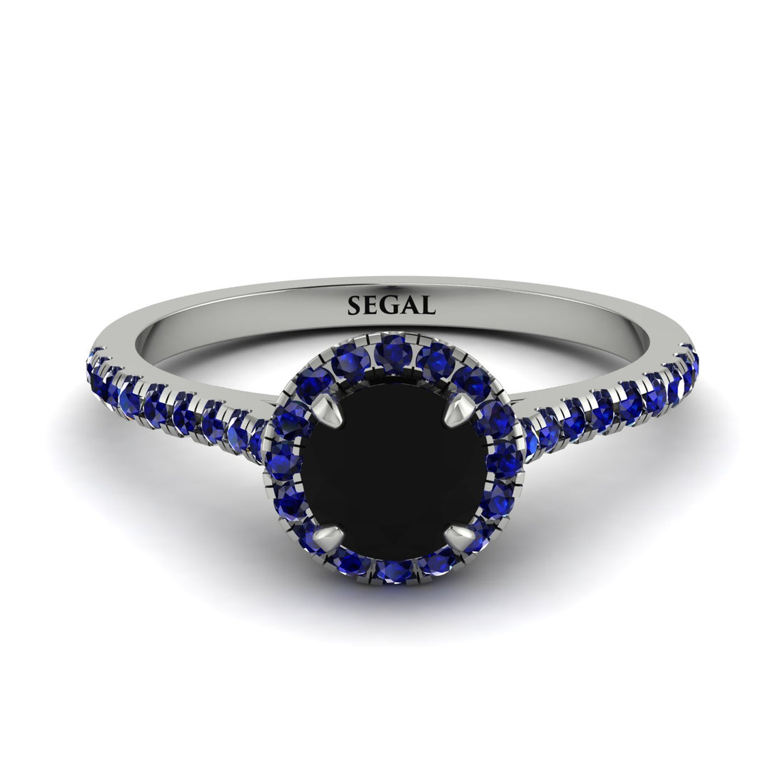 Milgrain Halo Black Diamond Ring - Betty No. 69