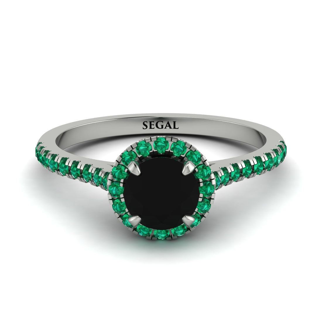 Milgrain Halo Black Diamond Ring - Betty No. 24