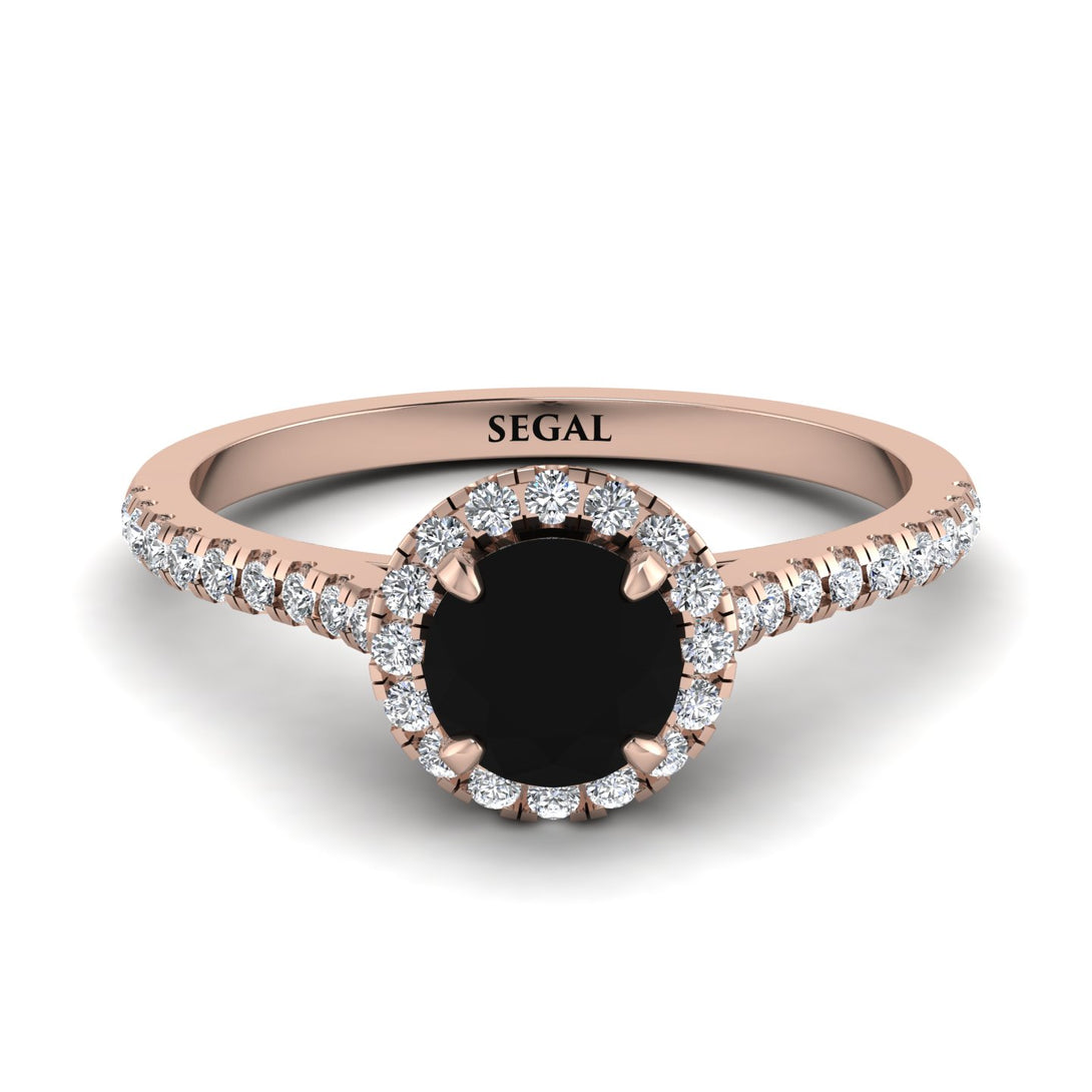 Milgrain Halo Black Diamond Ring - Betty No. 8