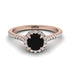 Milgrain Halo Black Diamond Ring - Betty No. 8