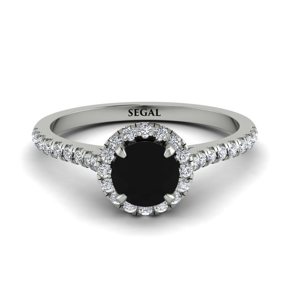 Milgrain Halo Black Diamond Ring - Betty No. 9