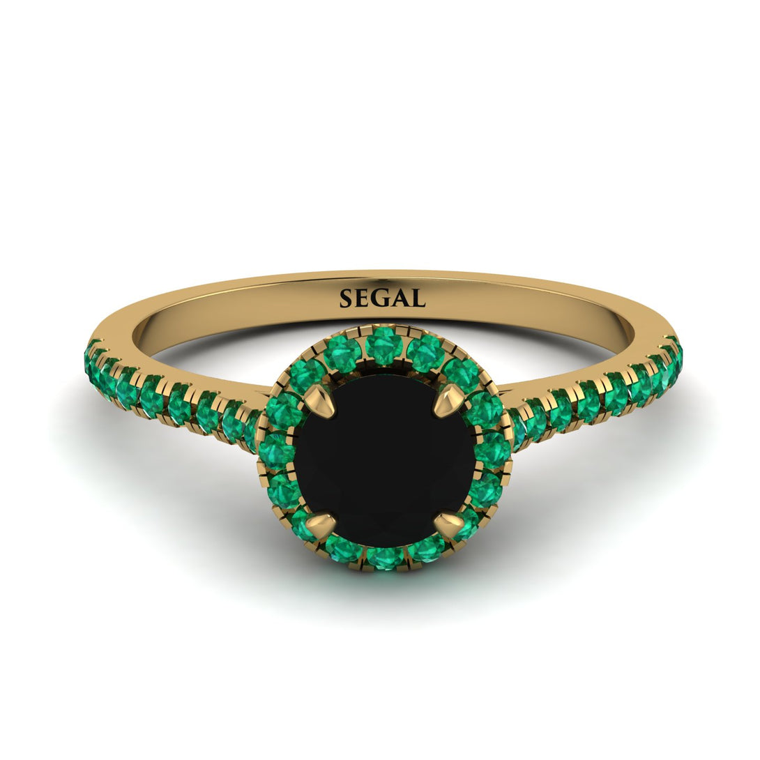 Milgrain Halo Black Diamond Ring - Betty No. 22