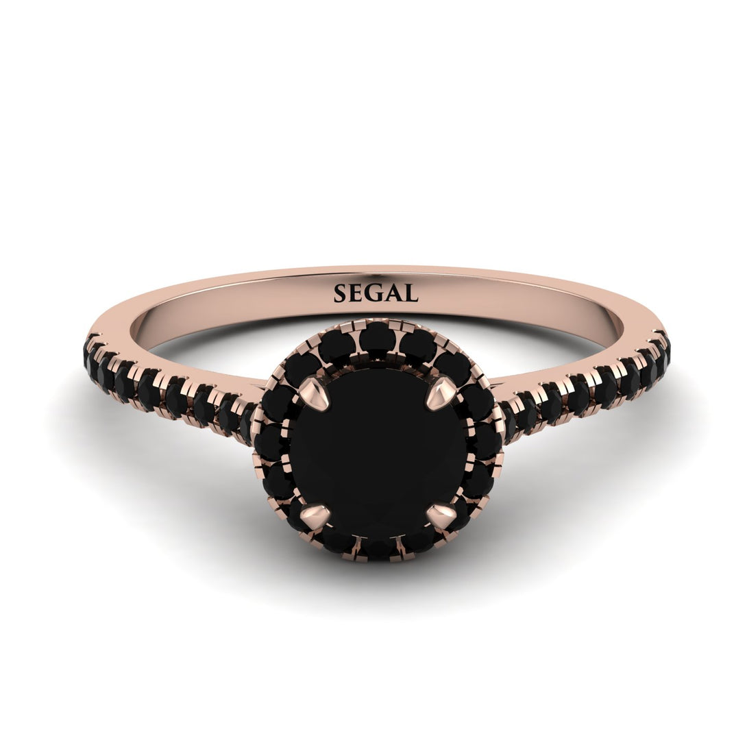 Milgrain Halo Black Diamond Ring - Betty No. 38