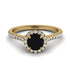 Milgrain Halo Black Diamond Ring - Betty No. 7