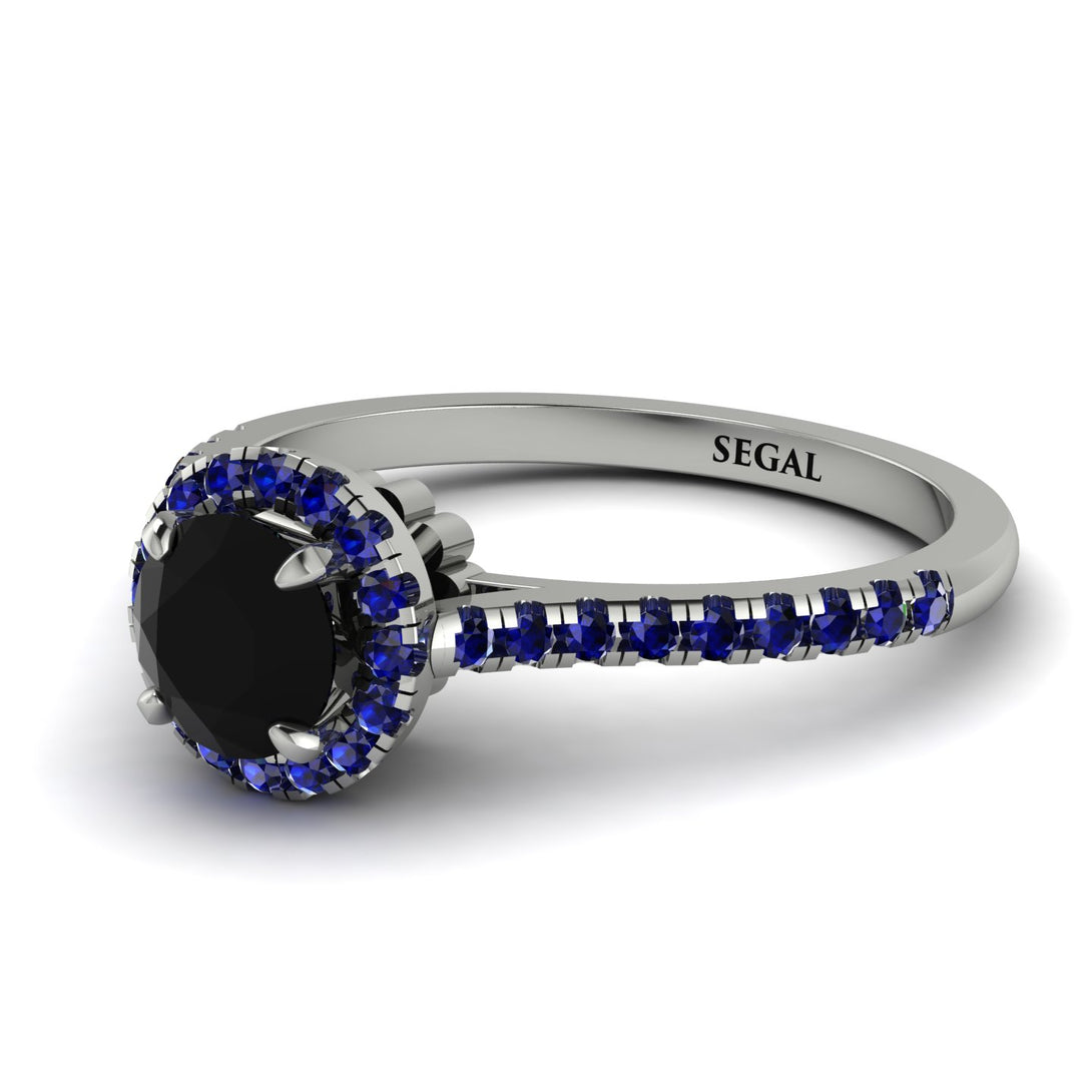 Milgrain Halo Black Diamond Ring - Betty No. 69