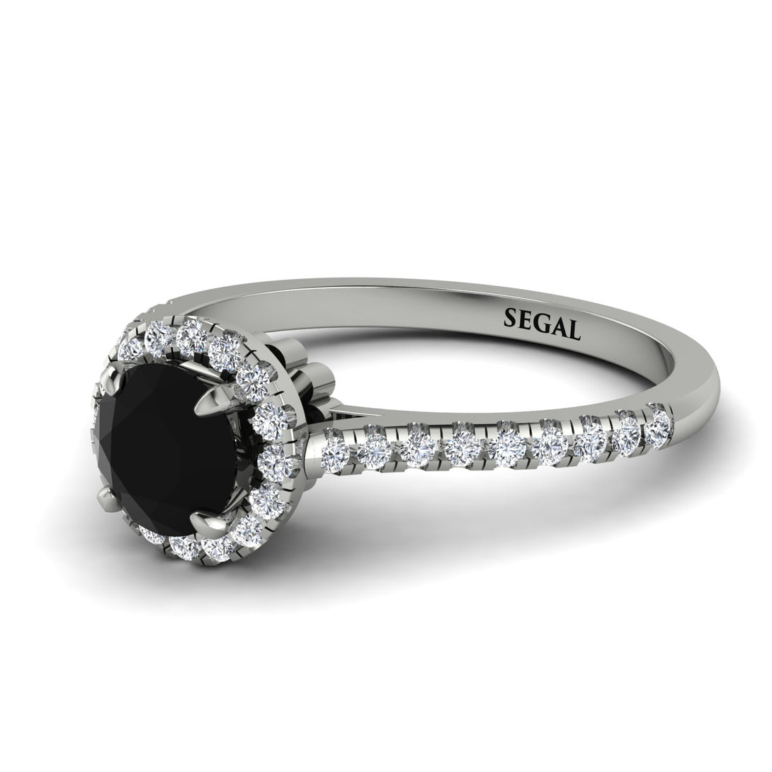 Milgrain Halo Black Diamond Ring - Betty No. 9