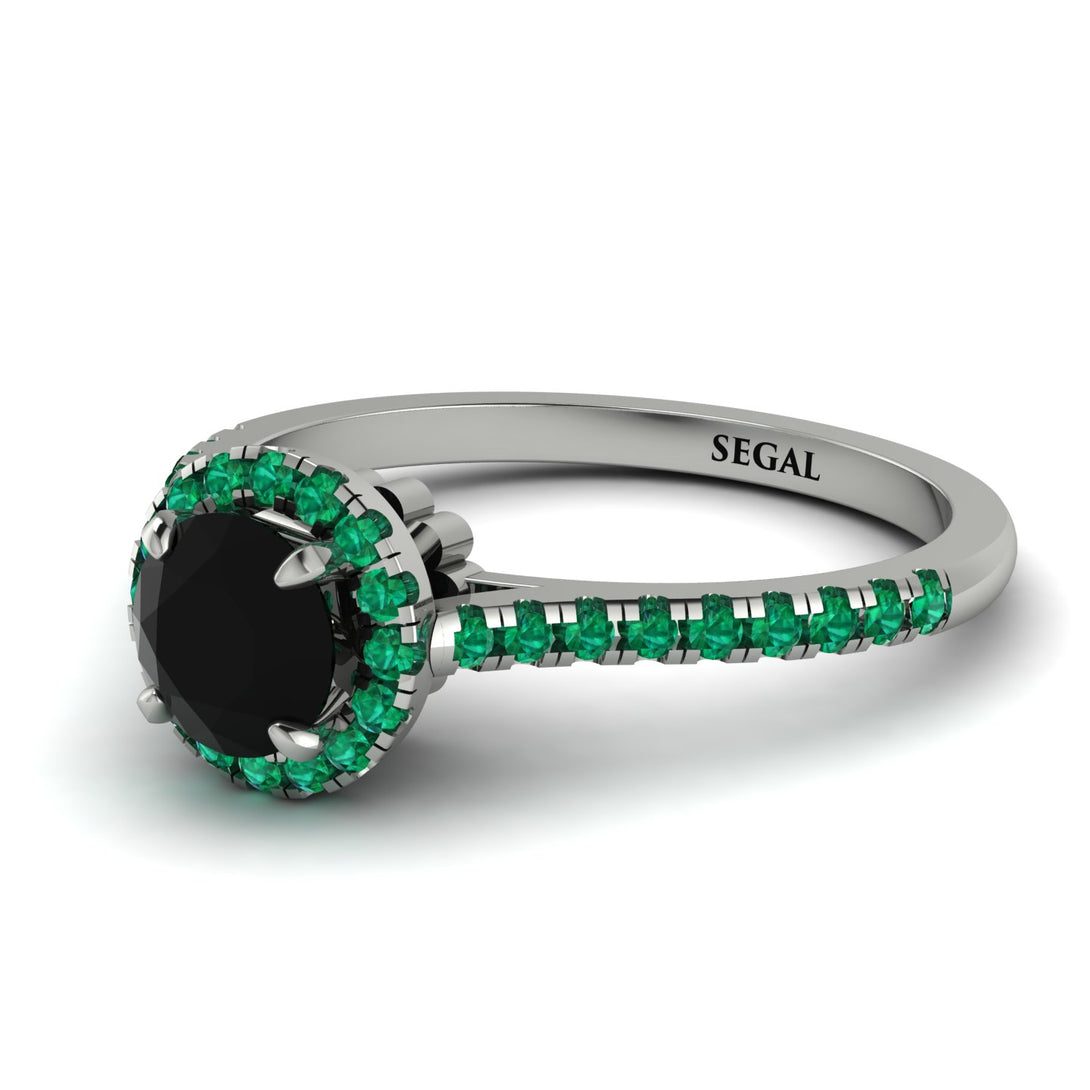 Milgrain Halo Black Diamond Ring - Betty No. 24