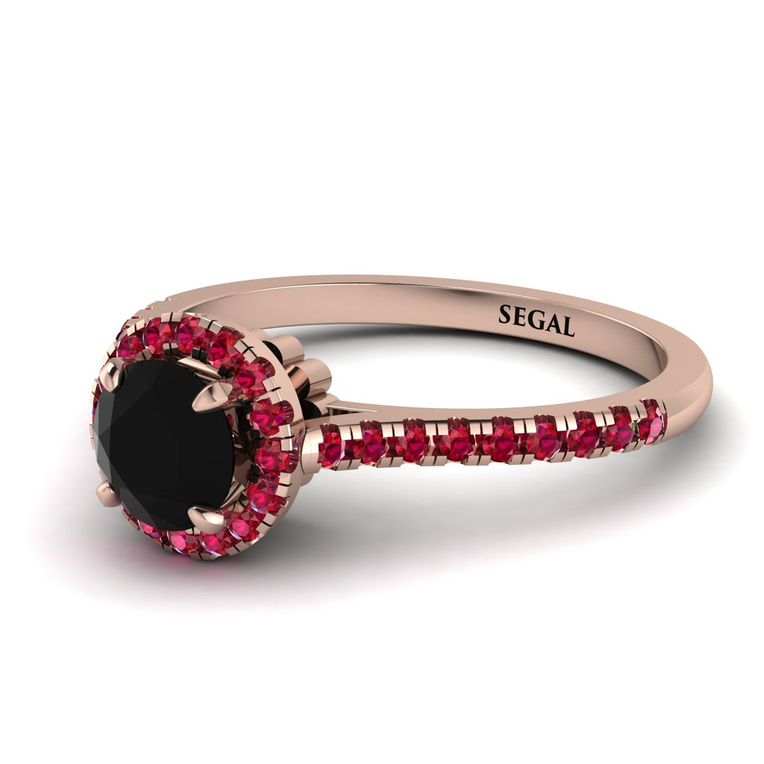 Milgrain Halo Black Diamond Ring - Betty No. 53