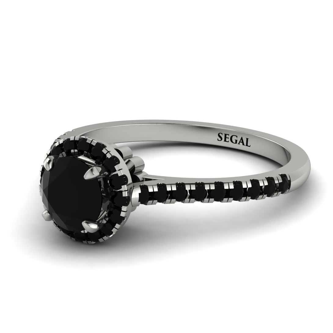 Milgrain Halo Black Diamond Ring - Betty No. 39
