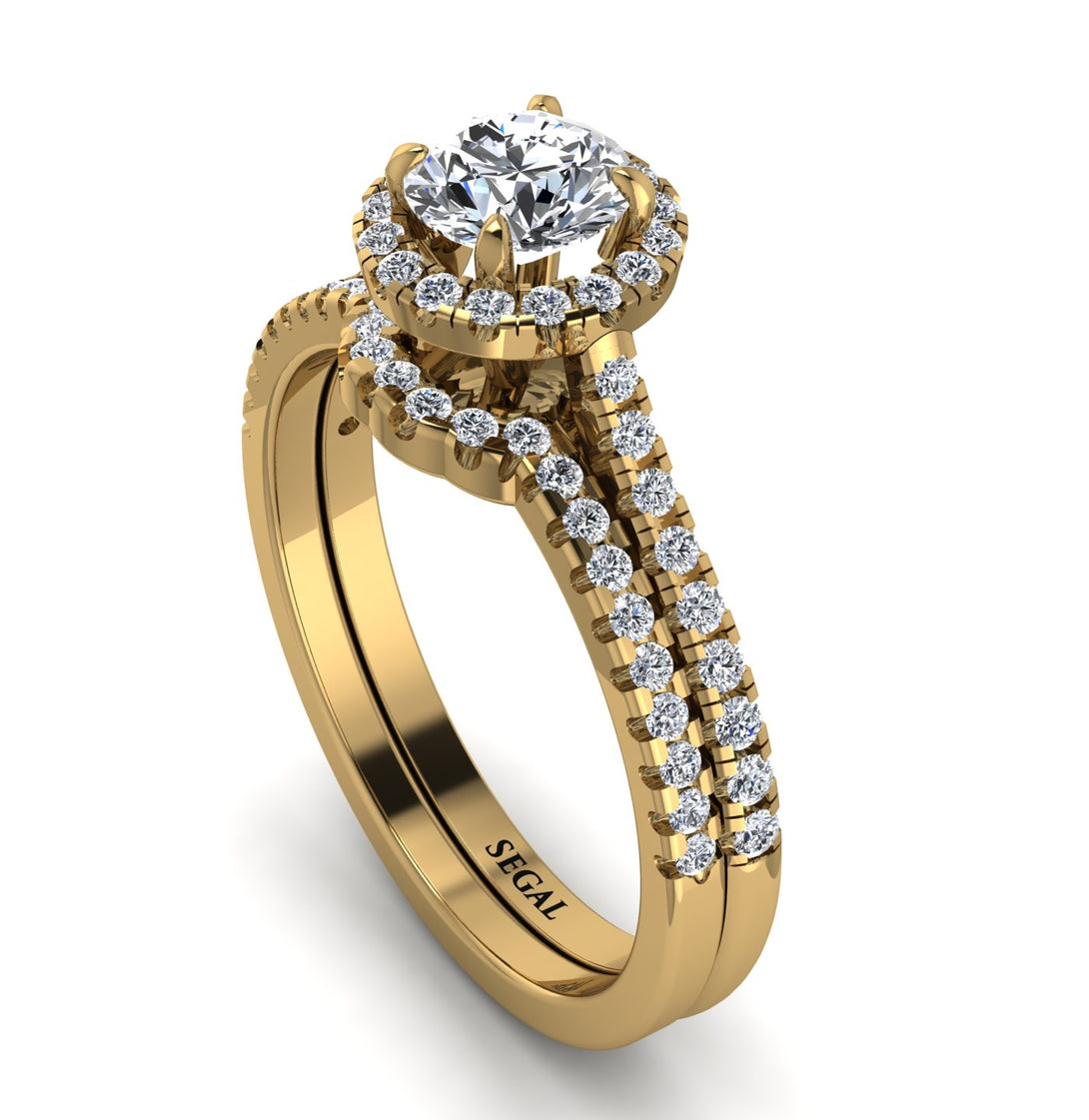 Milgrain Halo Diamond Bridal Set - Betty No. 1