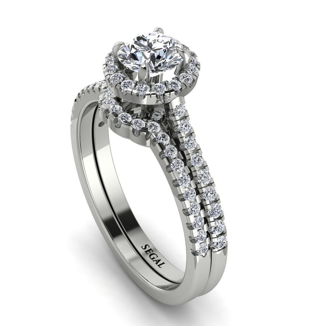 Brandy's second wedding band - Milgrain Halo Diamond Bridal Set - Betty No. 3000