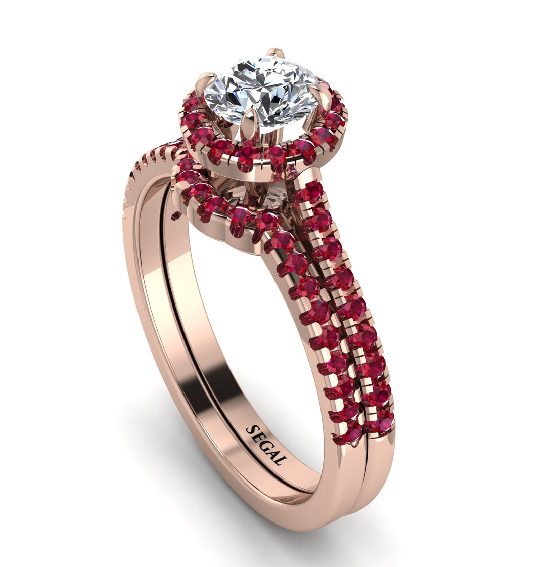 Milgrain Halo Diamond Bridal Set - Betty No. 47