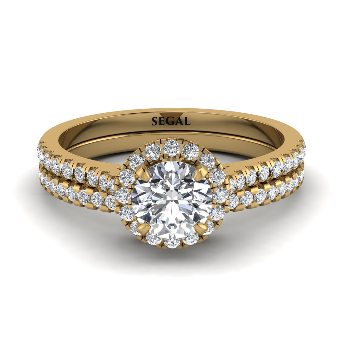 Milgrain Halo Diamond Bridal Set - Betty No. 1