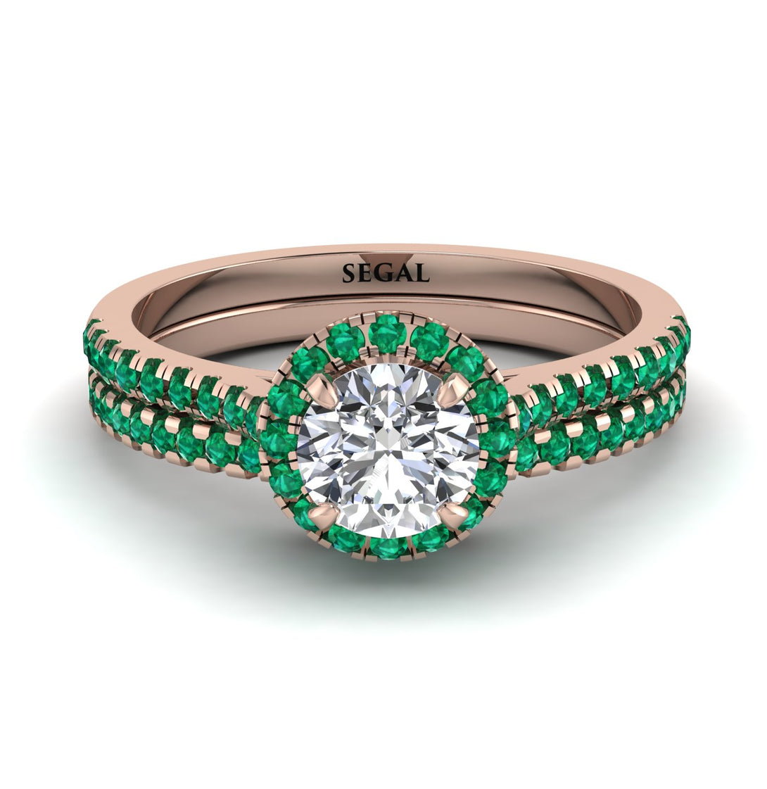 Milgrain Halo Diamond Bridal Set - Betty No. 17