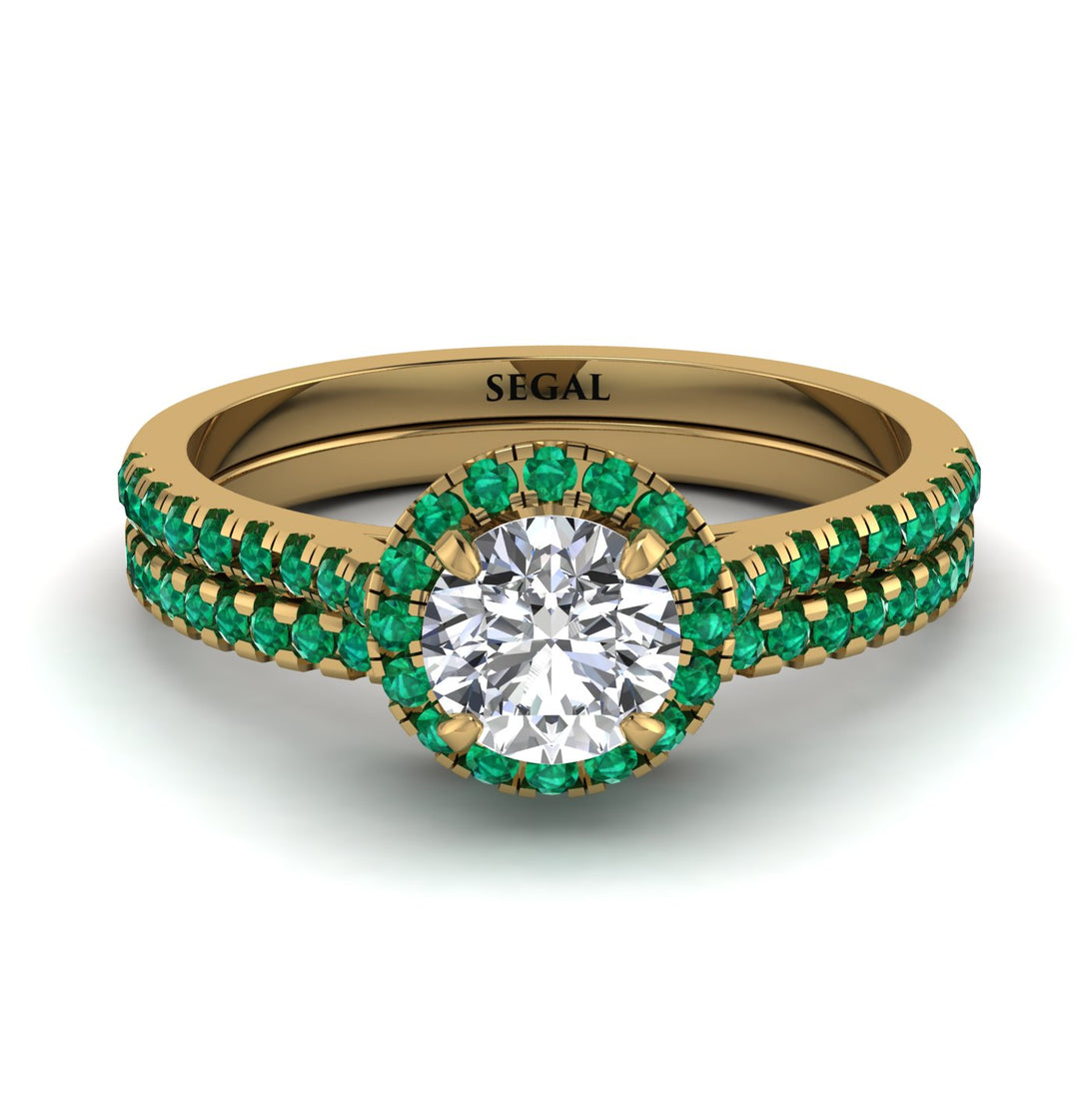 Milgrain Halo Diamond Bridal Set - Betty No. 16
