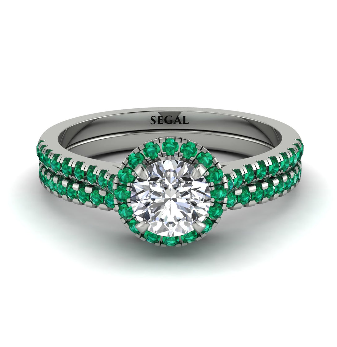 Milgrain Halo Diamond Bridal Set - Betty No. 18