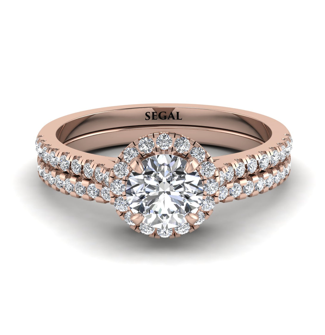 Milgrain Halo Diamond Bridal Set - Betty No. 2